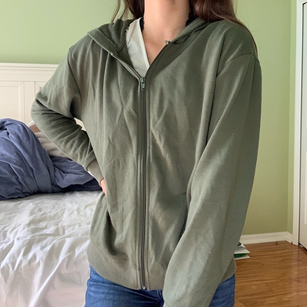 Olive Green Rue21 Zip- Up - Picture 2 of 4